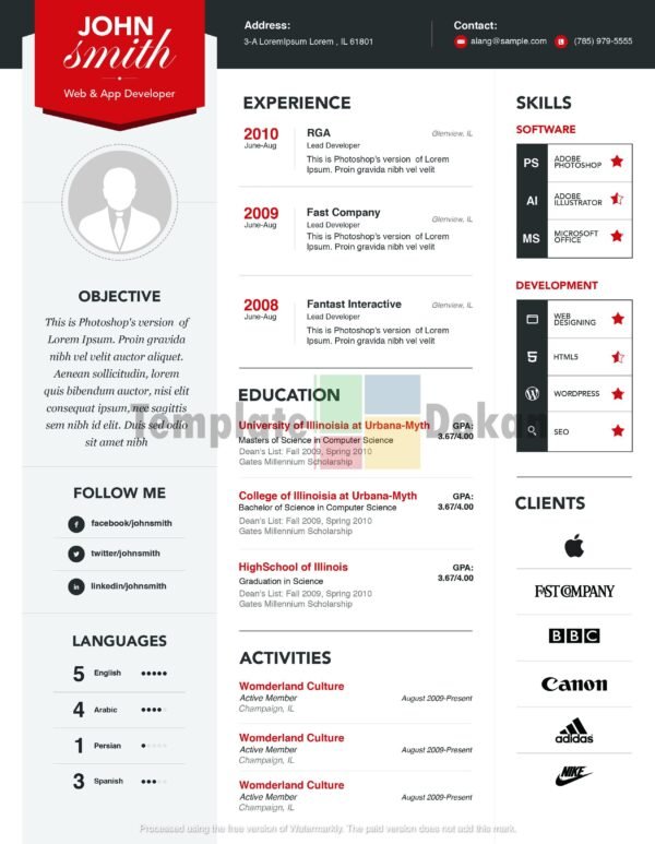 Professional Resume Template Cover Letter